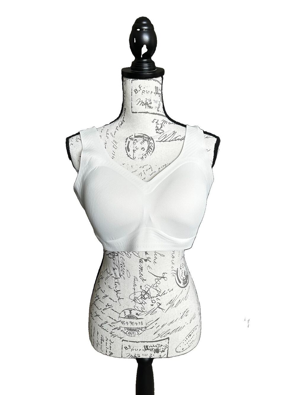 Soft Intentions Wireless Jelly Bra Off White Seamless Full Coverage Comfort 2XL